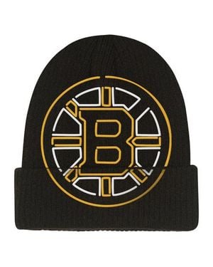 Mitchell & Ness Youth Boston Bruins Neon Line Lights Cuffed Knit Hat - Black