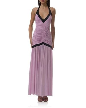 AFRM Melissa Shirred Drop Waist Dress - Purple