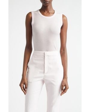 A.L.C. Mick Rib Ultrafine Merino Wool Tank - White