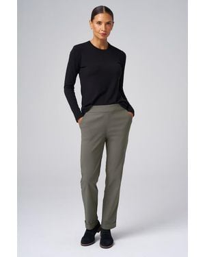 Franne Golde Structured Stretch Cuffed Tapered Pant - Blue