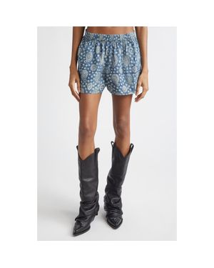 R13 Reversible Elastic Waist Shorts - Blue