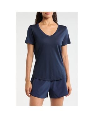 Smartwool Active Ultralite V-Neck T-Shirt - Blue