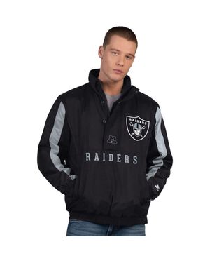 Starter Las Vegas Raiders Thursday Night Gridiron Half-Zip Jacket - Black