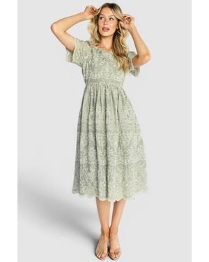 Baltic Born Margot Eyelet Midi Dress - Green
