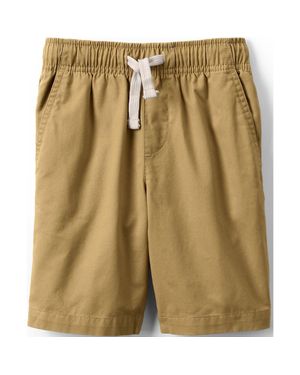 Lands' End Kids Pull On Chambray Elastic Waist Shorts - Natural