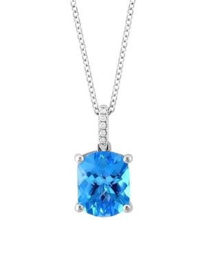 Effy 14K Diamond, Topaz Pendant - Blue