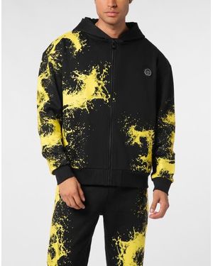 Philipp Plein Zip Hoodie Splash - Blue