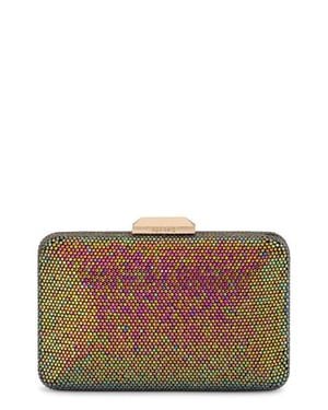 OLGA BERG Edith Iridescent Frame Clutch - Red