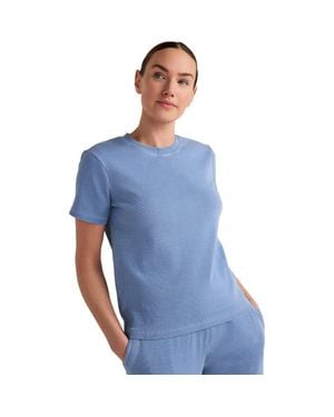 Haven Well Within Organic Cotton Rib Knit Short Sleeve Tee - Blue