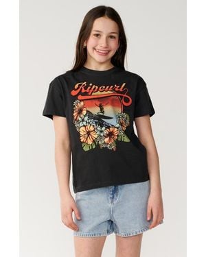 Rip Curl Wave Graphic Crop T-Shirt - Black