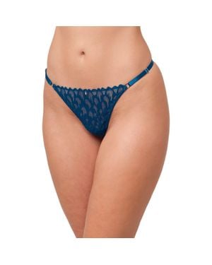 Montelle Intimates Lacy Thong - Blue