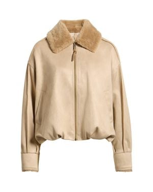 UGG Coleta Faux Fur Trim Bubble Jacket - Natural
