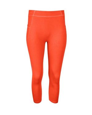 Lezat Mae Organic Cotton High Waisted Capri Legging - Red