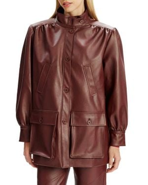 Bardot Clements Boxy Faux Leather Jacket - Brown