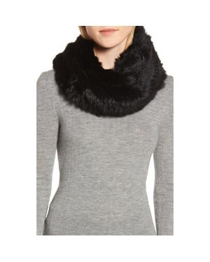 Jocelyn Genuine Rabbit Fur Infinity Scarf - Gray