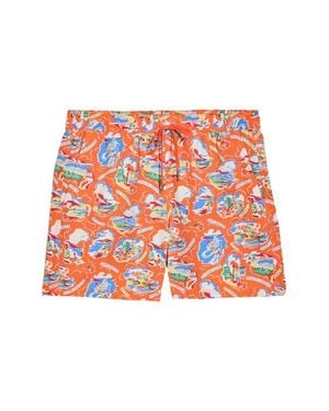 Fair Harbor The Bungalow Print Swim Trunks - Red