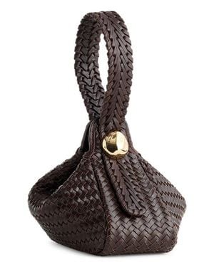 Madewell The Sculpted Metal Woven Leather Wristlet Bag - Black