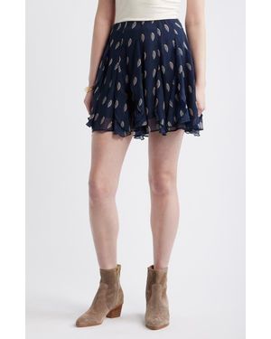 Treasure & Bond Vertical Ruffle Miniskirt - Blue