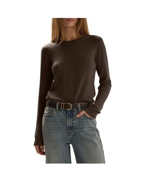 FAVORITE DAUGHTER Cashmere Crewneck Sweater - Brown