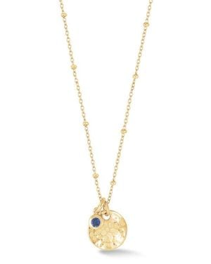 Dower & Hall Hammered Disc & Sapphire Array Necklace - Metallic