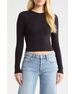 Florence By Mills Softie Seamless Long Sleeve Crop T-Shirt - Blue
