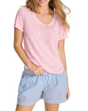 Tommy Bahama Linnea Coastal Fronds Linen Shirt - Red