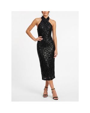 Rachel Roy Sequin Harland Halter Midi Dress - Black