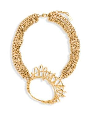 Chloé Scarf Pendant Necklace - Metallic