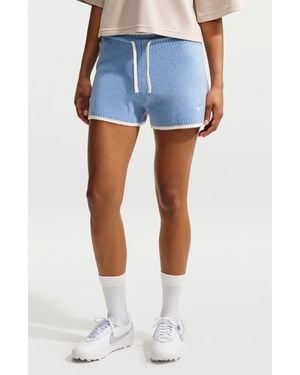 Nike Sportswear Chill Knit Mid Rise Shorts - Blue
