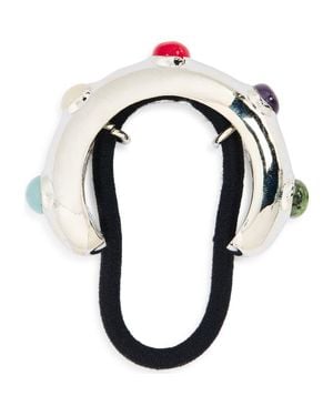 Tasha Stone Embellished Ponytail Holder - Black
