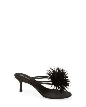 Jeffrey Campbell Firework Feather Sandal - Black