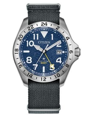 Citizen Promaster Land Gmt Eco-Drive Nylon Strap Watch, 39.5Mm - Gray