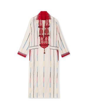 Fortela Adish Bicolor Muslin Caftan Dress - Multicolor