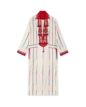 Fortela Adish Bicolor Muslin Caftan Dress - Multicolor