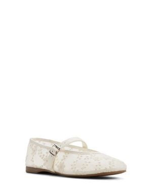 ALDO Elyiaa Net Mary Jane Flat - White