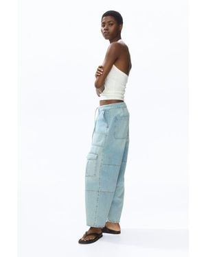H&M Barrel Regular Waist Ankle Jeans - Blue