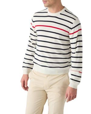 Robert Talbott Cooke Engineered Stripe Sweater - Natural