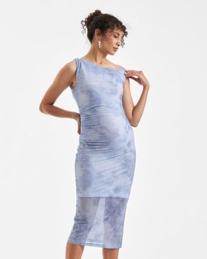 Ripe Maternity Jordan Off Shoulder Dress - Blue