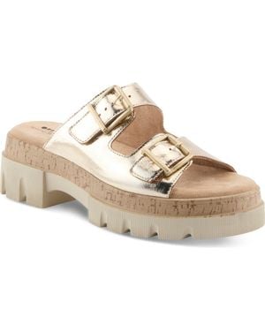 Spring Step Marbello Platform Slide Sandal - Metallic