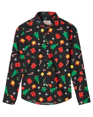 Opposuits Kids' Christmas Icons Long Sleeve Dress Shirt - Green