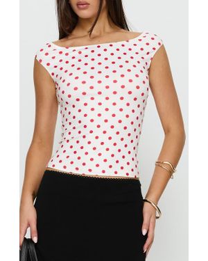 Princess Polly Cheirosa Boat Neck Top - White