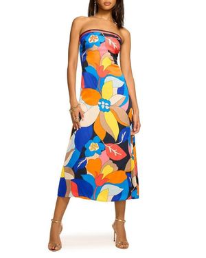 Ramy Brook Isley Floral Strapless Dress - Orange