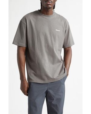 Palmes Pigment Dyed Logo Graphic T-Shirt - Gray