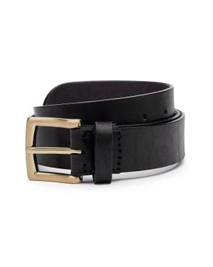 EZRA ARTHUR Classic Buckle Leather Belt 35Mm - Brown