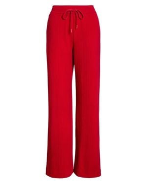 Beyond Yoga Breathe Easy Ribbed Drawstring Waist Pants - Red