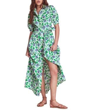 Boden Alexa Floral Cotton Maxi Shirtdress - Green