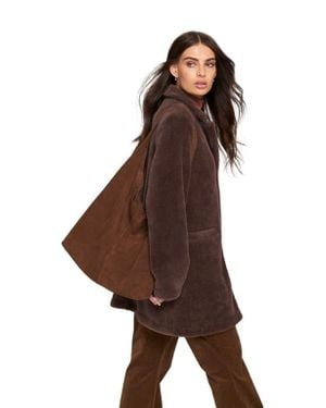 Elle Collection Suede Slouch Tote Bag - Brown