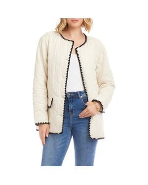 Karen Kane Edge Stitch Quilted Jacket - White