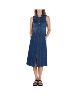 Wash Lab Denim Camp Denim Midi Shirtdress - Blue