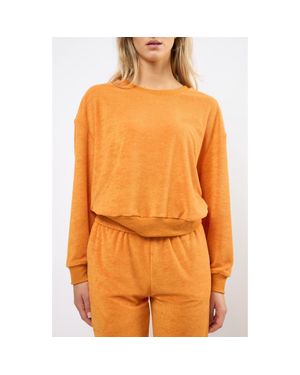 Viens Avec Moi Terry Cloth Sweatshirt - Orange